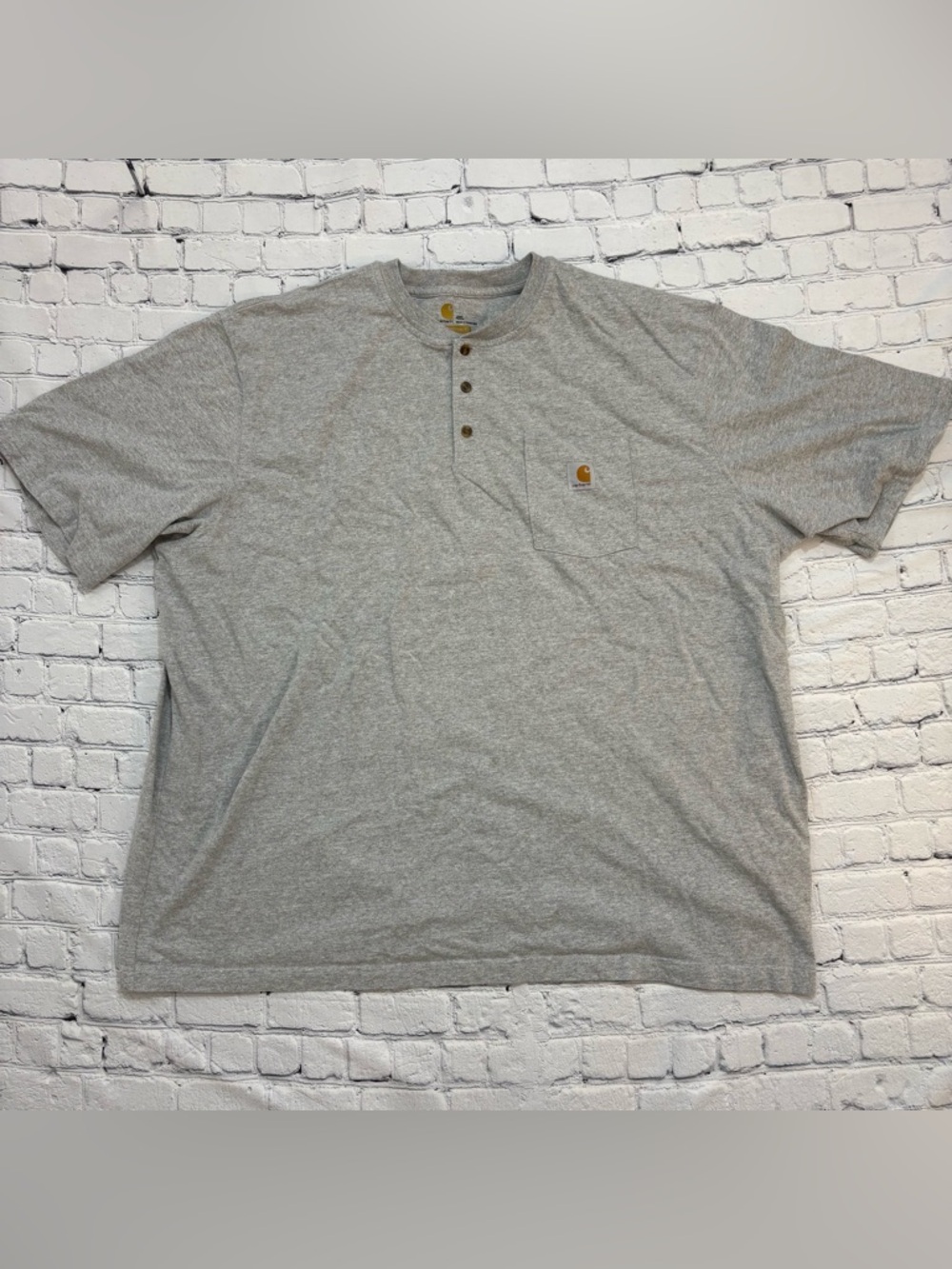 Carhartt Shirt Men’s 4XL Gray Short Sleeve Henley Pocket Original Fit K84 HGY